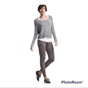 Athleta Cozy Drifter Marled Gray Tights Leggings size Small